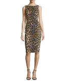 Shadow Leopard-Print Sheath Dress