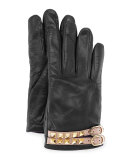 Rockstud Napa Leather Gloves