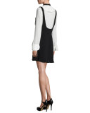 Antonia Ruffle Combo Jumper, Black/Ivory