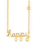 Happy Pendant Diamond Bezel Necklace