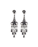 Rhodium-Plated Deco Crystal Earrings