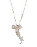 18k White Gold & Diamond Boot of Italy Necklace