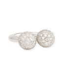 18k White Gold Pave White Diamond Ball Ring, 1.77 TCW