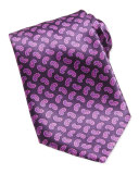 Paisley-Print Woven Silk Tie, Pink