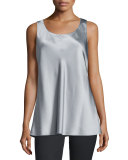 Portman Sleeveless Silk Blouse, Zinc
