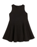 Racerback Trapunto Circle Dress, Black, Size 8-14