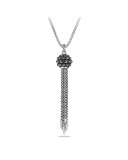 Osetra Faceted Hematine Small Tassel Chain Necklace