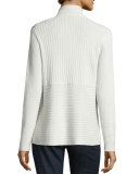 Silk/Organic Cotton Ribbed Cardigan