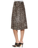 Midi L. Sahara Printed Skirt, Ivory/Gray