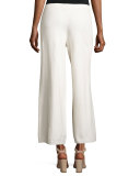 Wide-Leg Knit Easy Pants, Ivory