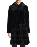 Sheared Mink Fur Coat, Black