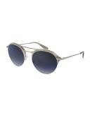 Men's Beauregard Round Acetate & Titanium Sunglasses