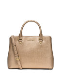 Savannah Medium Satchel Bag, Pale Gold