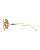 Foldable Aviator Sunglasses, Gold