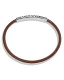 Men's Alligator-Embossed Leather & Sterling Silver Bracelet, Brown