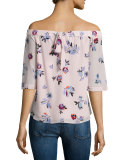 Floral-Print Off-the-Shoulder Top