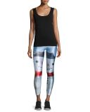 Snowman Cropped Performance Leggings