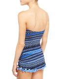 Geometric-Print Bandeau Swimdress