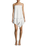 Sleeveless Draped Cocktail Dress, Warm Creme