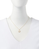18k Small Pave Diamond Aladdin Disc Necklace