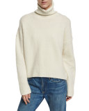Oversized Knit Turtleneck Sweater, Winter White