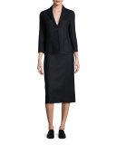 Herin Pencil Midi Skirt, Navy
