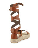 Gila Lace-Up Espadrille Sandal, Chestnut