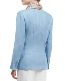 Mackenzie Lavish One-Button Linen Jacket