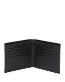 Stamped Saffiano Leather Wallet, Black