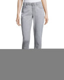 Slim-Leg Cropped Boyfriend Jeans, Vintage Gray, Plus Size 