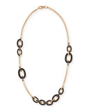 Tango 18k Rose Gold Black Diamond Link Necklace