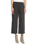 Fisher Project Plaid Wide-Leg Cropped Pants 