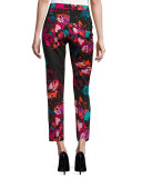 Aubree 2 Cropped Floral Pants, Black