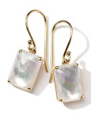 18k Gold Rock Candy Gelato Single Rectangle Drop Earrings, Mother-of-Pearl
