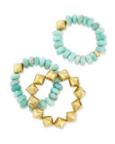 14K Amazonite Bracelets, Set of 3
