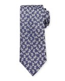 Woven Butterfly Silk Tie, Navy