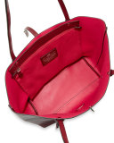 Market Leather Tote Bag, Burgundy/Cerise