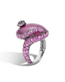 Indian Ruby & Pink Sapphire Cobra Ring with Diamonds