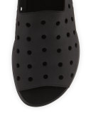 Edwina Perforated Open-Toe Slip-On, Black
