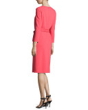 Belted Bracelet-Sleeve Dress, Melrose