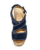 Crisscross Suede Espadrille Sandal, Oltremare
