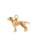 14K Pointer Dog Charm with Rubies