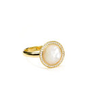 18k Gold Rock Candy Mini Lollipop Diamond Mother-of-Pearl Ring