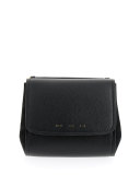 Sabrina Calfskin Saddle Bag, Black