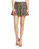 Marisa Beaded Flutter Shorts, Gunmetal