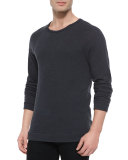 Raglan-Sleeve Knit T-Shirt, Black
