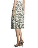 High-Waist Floral-Print Combo Skirt, Mini Dahlia