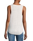 Rugby Linen Jersey Tank, Blanc (White)