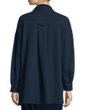 Hedron Two-Button Oversized Coat, Indigo Knit Four