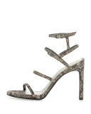 Courtesan Python-Print Strappy Sandal, Python